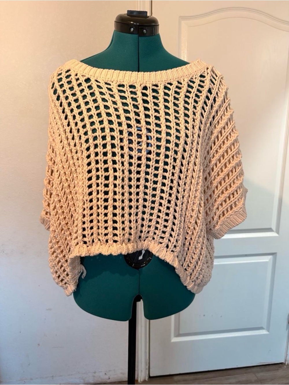 HYFVE Open-Knit Cream Women's Sweater Top